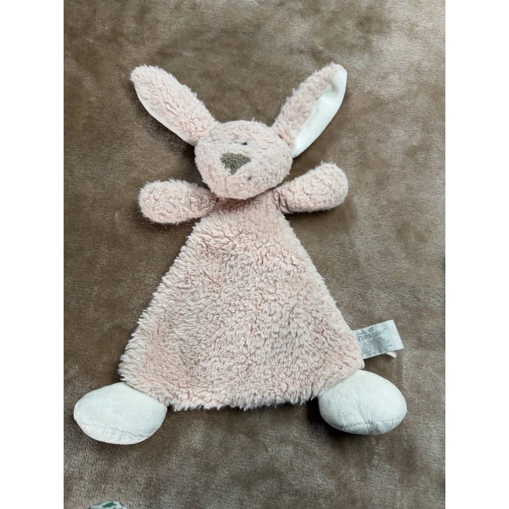 Demadaco Nat & Jules Lovey Bunny Security Blanket Pink
